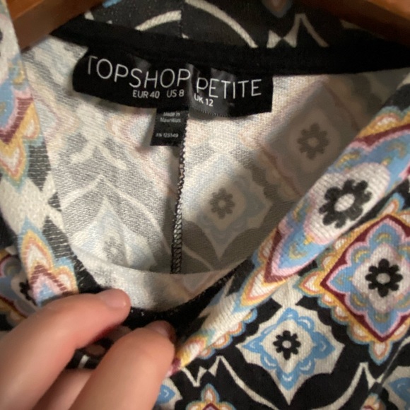 TopShop Black & Blue Argyle Diamond Print Sleeveless Dress - Women’s Size 8 - Picture 9 of 9